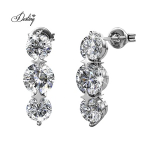<span class=keywords><strong>Pendientes</strong></span> de tuerca y aro <span class=keywords><strong>pequeños</strong></span> mixtos de 5 días al por mayor adornados con cristales de <span class=keywords><strong>Swarovski</strong></span>, conjunto de joyería Daisini, regalo de cumpleaños - Product Image 5