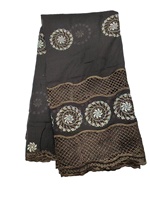 Écharpe de luxe de haute qualité en coton africain doux et respirant, avec grande broderie florale, châle hijab pour femmes musulmanes, cadeau quotidien ethnique
