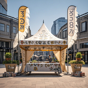 เต็นท์แสดงสินค้ากลางแจ้งอลูมิเนียมพิมพ์ลายตามสั่ง พร้อมโลโก้โฆษณาเชิงพาณิชย์ สำหรับงานนิทรรศการ งานอีเว้นท์ และศาลาพักผ่อน - Product Image 3