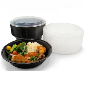 24 Oz Disposable Round Meal Prep Containers With Snap Tight Lids - Reusable Freezer Microwavable & Dishwasher Safe Lunch Boxes