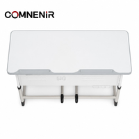 Ensemble bureau et chaise double moderne en métal personnalisé OEM pour étudiants, avec hauteur réglable, options de couleur et de logo disponibles