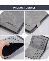 Dompet Pria Baellerry Slim Minimalis Baru, Dompet Bisnis Pendek Fungsional untuk Pria dengan Tempat Kartu, Kulit PU Berkualitas Tinggi