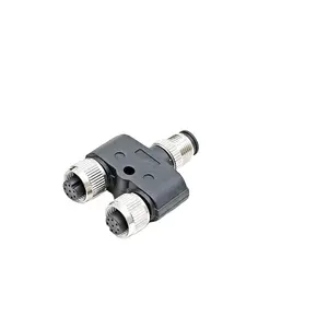 NMEA2000 מעגלי חיישן M12 8Pin-קידוד Y-מחבר זכר לנקבה x 2 CNC בורג עמיד למים IP67 עבור אותות