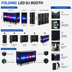 Écran LED portable pour mur vidéo, support de table de DJ, façade P1.95 P2.6 P3.91, pliable et mobile sur roulettes - Product Image 5