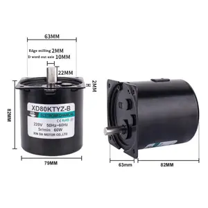 Permanente Magneet Synchrone Motor 60W Tandwielmotor Hoog Vermogen Lage Snelheid Hoge Koppel Motor