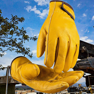 Guantes de Trabajo Resistentes al Agua para Hombre, de Cuero Vacuno, Antideslizantes, Resistentes a Pinchazos, con Puño de Seguridad para Construcción y Jardinería - Product Image 3