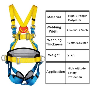 5点フルボディ安全ハーネスシートベルト屋根ふきロックマウンテンクライミング空中作業のための落下防止装置 - Product Image 4