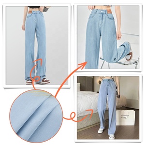 Design moderne Lyocell 40% Viscose 57% Polyester 3% Spandex Stretch Rayon Thin No-Wash Ice Silk Denim Fabric pour pantalons et jupes - Product Image 6