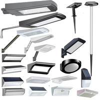 Lampes solaires à détecteur de mouvement LED 6W personnalisables en gros, étanches IP65/IP66, noires/argentées, en aluminium pour extérieur, pour jardin et mur