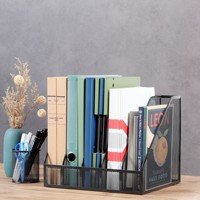 Organisateur de bureau en métal à 5 compartiments, étagère de rangement pour documents et papeterie, plateau multifonctionnel pour documents
