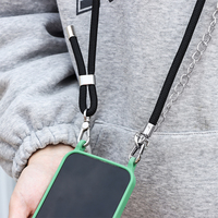 Sangle de téléphone universelle YLDS en cuir et métal, réglable, longue, tendance, de haute qualité, pour sac à bandoulière ou poignet