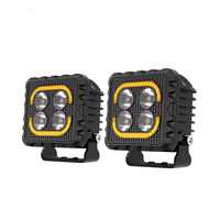 Phare LED de 3 pouces 1219LM à faisceau spot, DRL ambre, lumière de travail tout-terrain blanche, étanche IP68, pour camion, VTT, UTV, SUV