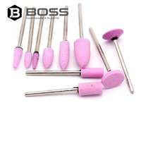 1 pièce BOSS Disque abrasif cylindrique de 100 mm avec tige de 2,35 mm pour outils rotatifs, tête de meule professionnelle pour polissage de l'acier, rose 3,0 mm