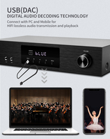 Amplificateur stéréo classe D 120W karaoké ARC optique coaxial 2 canaux Mini amplificateur avec BT5.3