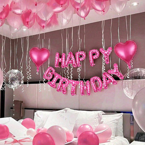 Set di Palloncini Rosa, Argento e Blu per Festa di Compleanno con Striscione 'Buon Compleanno' per Decorazione Festa di Compleanno e Feste Familiari - Product Image 3
