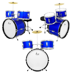 Vente en gros SALDE L7006 Ensemble de batterie jazz pour enfants Tambourin 2-12 ans Trois tambours, un cymbale, double couche, métal, bois massif - Product Image 1