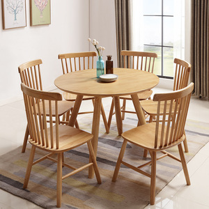 Round Nordic Solid Wood Outdoor <b>Table</b> Natural Color Durable <b>Coffee</b> Shop Bar Use - Product Image 1