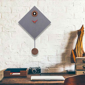 Reloj de cuco personalizado Infinity Time, reloj de cuco minimalista de Alemania, reloj de pájaro que <span class=keywords><strong>canta</strong></span> para dormitorio, gris - Product Image 3