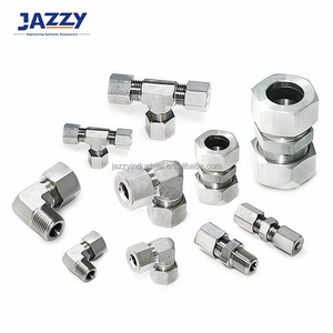 JAZZY DIN2353 raccord à compression Tube en laiton Ss à raccord de tuyau vertical Tube/filetage mâle/port femelle raccord à compression réglable - Product Image 2