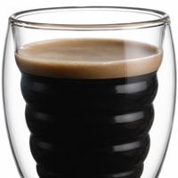 Tasse à café en verre à double paroi, intérieur ondulé, mug isolé en verre, tasse à thé en verre borosilicate résistant à la chaleur pour espresso et latte