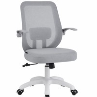 Chaise de bureau ergonomique en maille avec accoudoirs rabattables, appui-tête et soutien lombaire réglable, chaise de travail pivotante pour le bureau