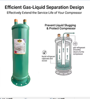 Accumulateur de ligne d'aspiration XMK-210 9,9 L 1-5/8'' en métal ODF, séparateur de gaz et de liquide de réfrigération brasé pour CVC R22 R134a R404a