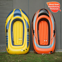Kayak gonflable robuste 1-2 personnes - Plancher pneumatique antidérapant, bateau à rames résistant à l'usure pour la pêche et la dérive