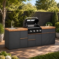 Îlot de cuisine extérieure personnalisé, durable, en acier inoxydable 304, pour patio et barbecue