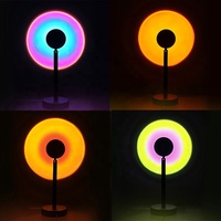 Soleil coucher de soleil décor à la maison LED veilleuse nordique coucher de soleil Projection lampadaire projecteur lumière Ngiht lampe arc-en-ciel rvb métal moderne 80
