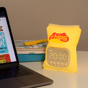 Croustilles de pomme de terre de dessin animé créatif réveil affichage grand écran numérique LED horloge électronique intelligente avec petite <span class=keywords><strong>veilleuse</strong></span> - Product Image 3