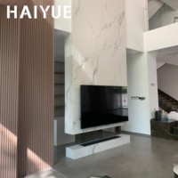 Meuble mural TV moderne personnalisé HAIYUE, panneau de fond TV en marbre avec armoire murale décorative pour salon