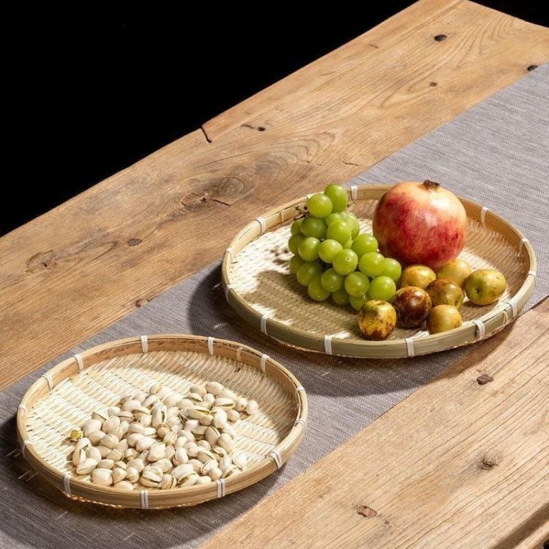 Circular mini bamboo tray 12cm