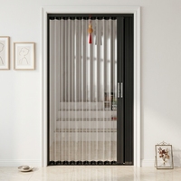 Porte coulissante pliante en panneau acrylique transparent, cloison pliable en PVC, coupe-vent pour cour, garantie 5 ans, invisible