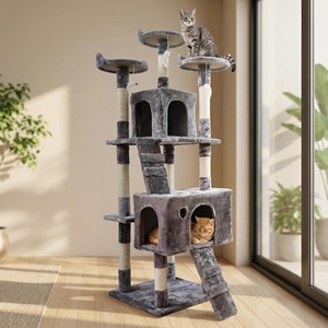 <strong>Large</strong> <strong>Cat</strong> <strong>Tree</strong> with Sisal Post Integrated Jumping Platform <strong>Cat</strong> <strong>Climbing</strong> &amp; <strong>Cat</strong> House - Product Image 2