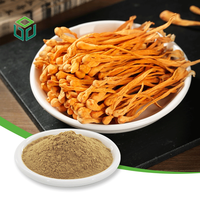 Poudre d'extrait de Cordyceps Militaris en vrac pour la vente en gros, extrait par solvant, Cordycepine, emballée sous vide en fût ou en bouteille