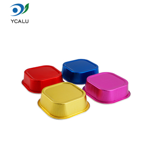 Molde Cuadrado Desechable de 100 ml para Postres, Mini Vasos de Aluminio para Alimentos, Molde para Hornear Muffins, Molde para Mousse, Gelatina, Pudín y Pastel - Product Image 4