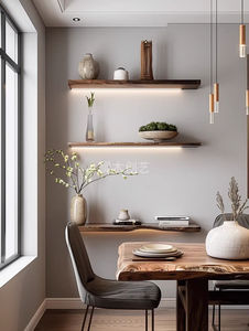 Étagère flottante en bois massif personnalisable avec éclairage - <span class=keywords><strong>Meuble</strong></span> <span class=keywords><strong>mural</strong></span> rustique pour la décoration intérieure et support de rangement pour <span class=keywords><strong>CD</strong></span> de galerie - Product Image 3