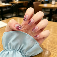 Faux Ongles à Presser Personnalisables de Haute Qualité, 24 Pièces, Motif Pailleté, Réutilisables, Couverture Complète, Vente en Gros, Ongles Artificiels
