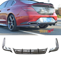 Diffuseur de pare-chocs arrière en fibre de carbone de style APM 3 pièces pour Hyundai Genesis G70 2017-2020