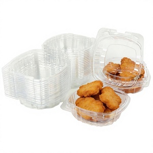 Boîte d'emballage alimentaire en plastique transparente et recyclable, type clamshell, personnalisable, pour hamburger, biscuits, sushis - Product Image 3
