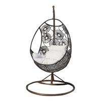 Fauteuil suspendu moderne personnalisé pour salon, chaise œuf, hamac, balançoire en métal pour patio, balcon, jardin, avec support, garantie 5 ans - Vente en gros