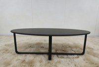 Table basse de luxe en marbre noir de style minimaliste pour hôtel, villa, salon, chambre à coucher