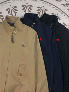 Giacca da Uomo in Cotone Stile Retrò con Colletto Rialzato, Ricamo Etichetta RL, Stile Old Money, Cappotto Casual Autunno Inverno # R L-2246 - Product Image 2