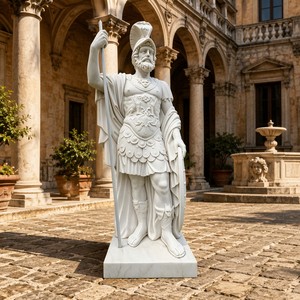 Figura de Mármol Hecha a Mano a Medida, Estatua de Héroe Clásica Exquisita para Decoración de Mansiones, Jardines, Salas de Estar e Iglesias - Product Image 1