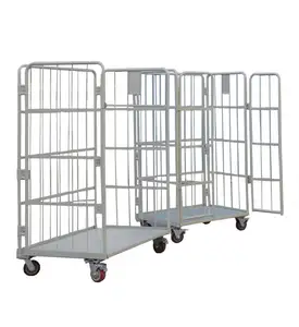 Opvouwbare Hoge Kwaliteit Magazijn Transport Vracht Pallet Logistieke Karren Roll Kooien Trolley