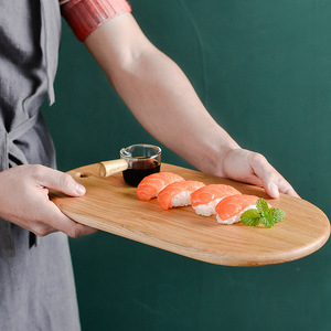 <span class=keywords><strong>Planche</strong></span> à découper en bois de chêne blanc naturel, durable, de forme ovale, pour la cuisine et la restauration - Product Image 4