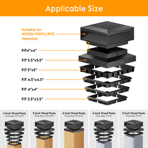 Thiết kế mới Đèn sân vườn năng lượng mặt trời ngoài trời không thấm nước sáng lớn <span class=keywords><strong>LED</strong></span> năng lượng mặt trời sân vườn hàng rào đèn 3 chế độ cho 4x4 '5x5' 6x6 'bài viết - Product Image 2