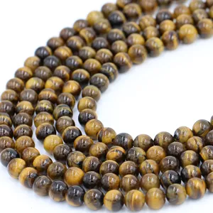 Bán Buôn Hot Bán Tự Nhiên Vòng 10 Mm Brown Tiger Eye Loose Stone Beads Cho Trang Sức