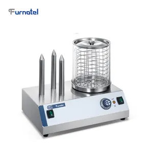 FURNOTEL Commercial Electric Hot Dog roller Grill Machine with bread warmer