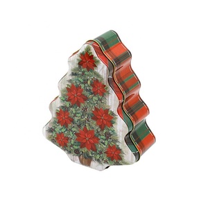 Nuovo arrivo custodia in latta a forma di albero di natale natale biscotti di babbo natale conservazione di caramelle organizzatore di barattoli sigillati stampati - Product Image 6